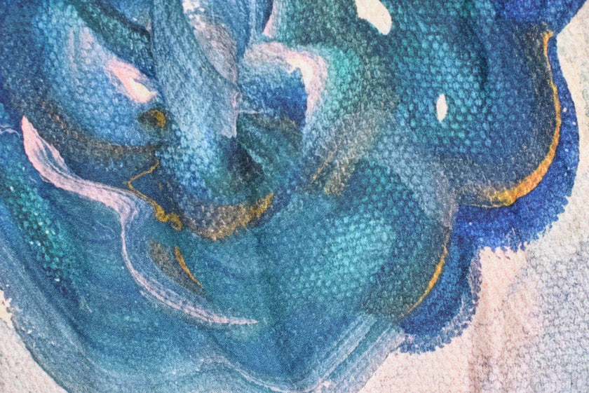 Luxury Silk Medium Scarf- Bleue