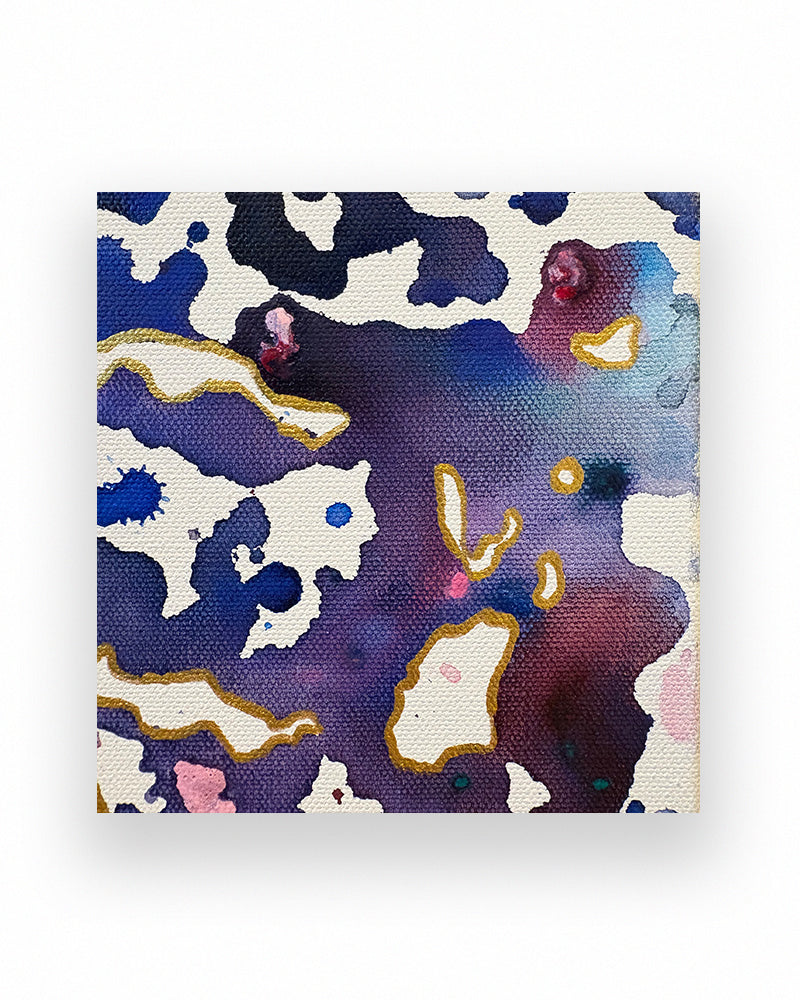 Canvas print with abstract design featuring animals on a white background