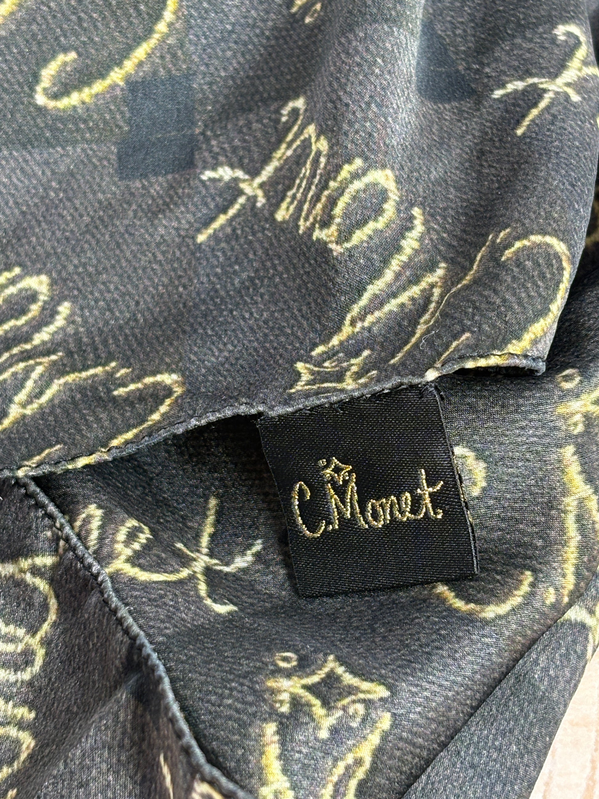 Dark fabric with gold patterns