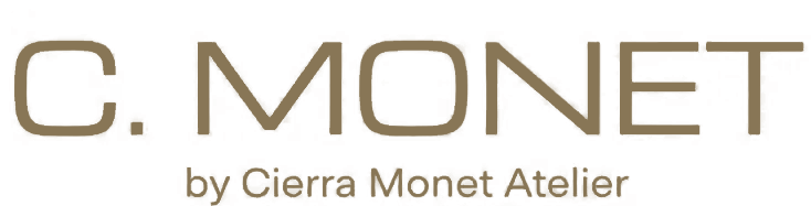 Logo of C. Monet by Cierra Monet Atelier with a beige color 