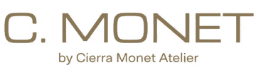 Logo of C. Monet by Cierra Monet Atelier with a beige color 